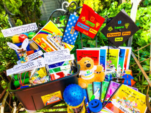 5-6 years Exclusive English box with personalised items - shipping included to RSA street addresses.